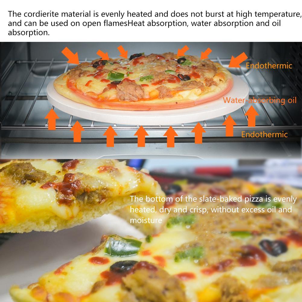 33CM Pizza Stone for Cooking Baking Grilling -33CM Extra Thick - Pizza Tools for Oven and BBQ Grill Bakeware Kitchen 40a