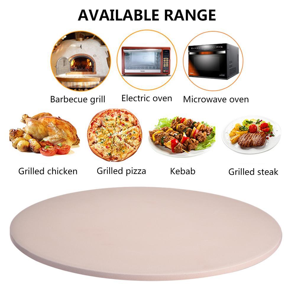 33CM Pizza Stone for Cooking Baking Grilling -33CM Extra Thick - Pizza Tools for Oven and BBQ Grill Bakeware Kitchen 40a