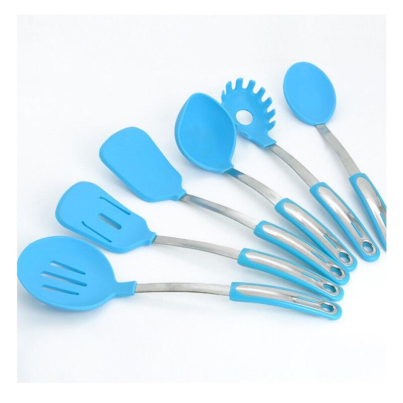 6pcs/set Home Silicone Kitchen Utensil Nonstick Utensil Home Cooking Tool for Non-stick Cookware Set bracket