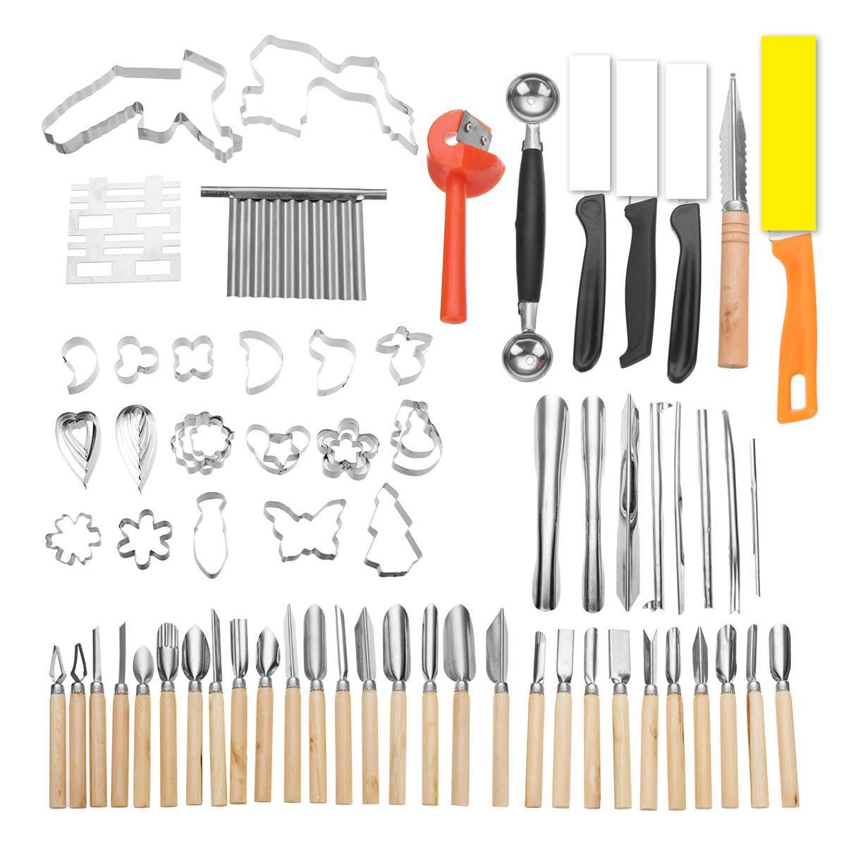 80 In 1 Portable Kitchen Carving Cutter Tool Sets  Food Fruit Carving Knife Sculpture Carving Tool with Storage Bag