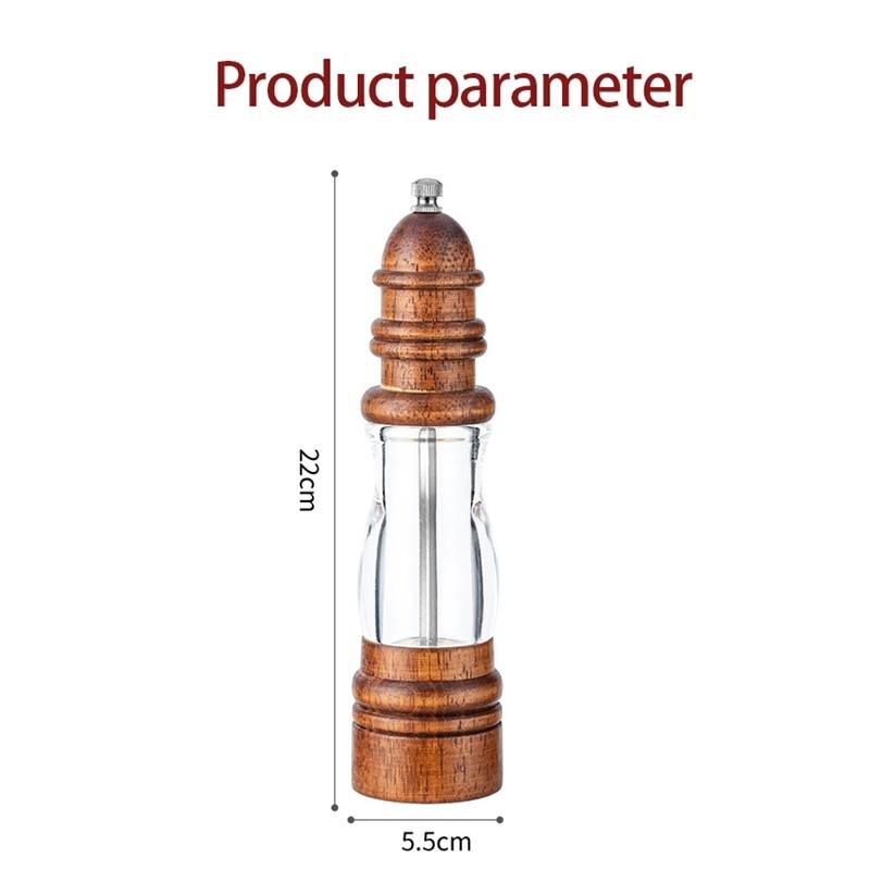 8inch Classical Manual Oak Wood Salt and Pepper Grinder Spice Grinder Handheld Pepper Mills for Home Household Kitchen Tools