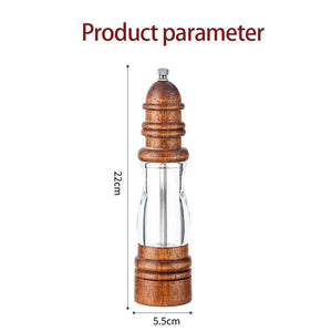 8inch Classical Manual Oak Wood Salt and Pepper Grinder Spice Grinder Handheld Pepper Mills for Home Household Kitchen Tools