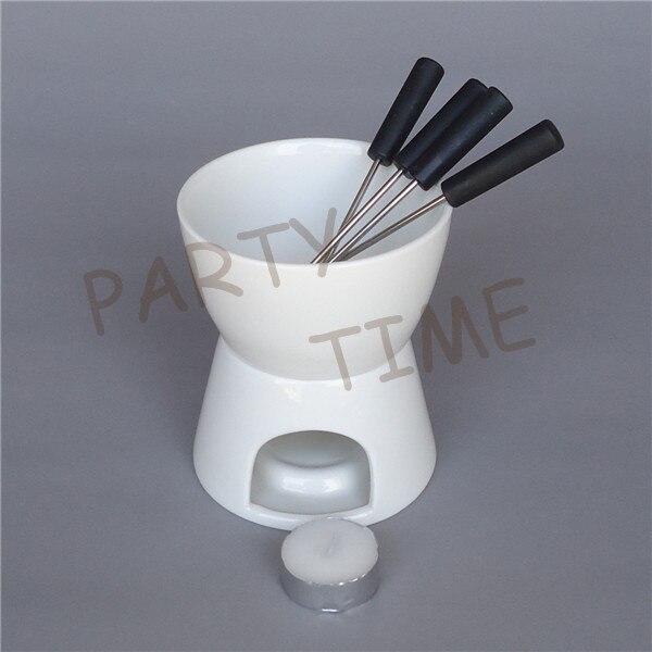 Ceramic fondue serving set for cheese  chocolate  icecream diy fondue