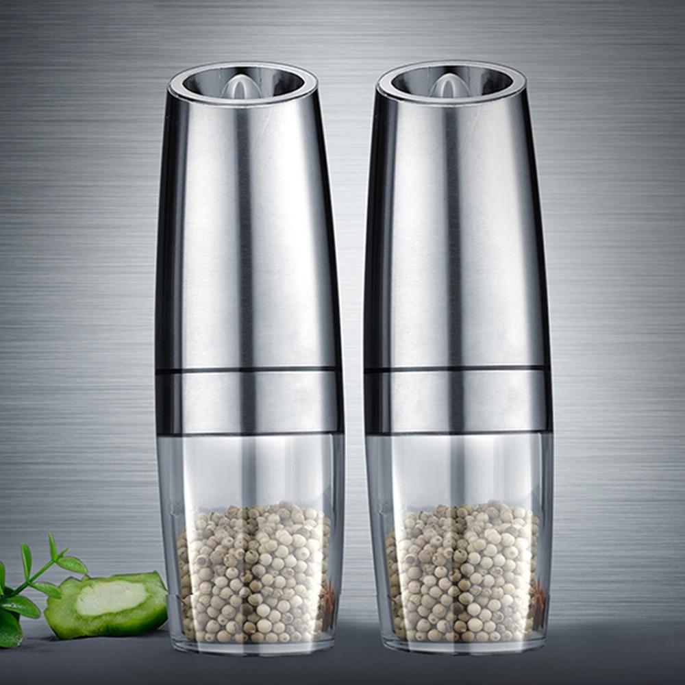 Electric Automatic Mill Pepper and Salt Grinder LED Light Peper Spice Grain Mills Porcelain Grinding Core Mill Kitchen Tools