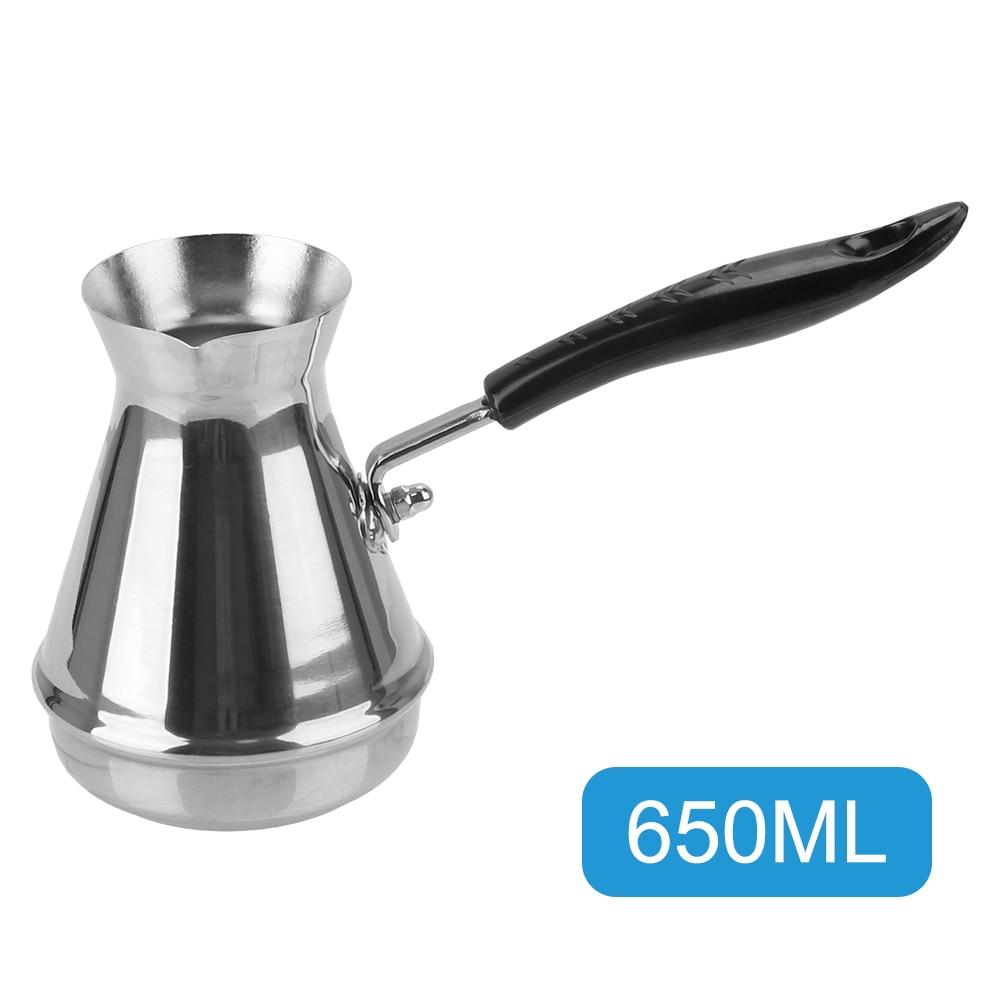 Stainless Steel European Long Handle Moka Pot Butter Melting Pot Coffee Utensils Turkish Coffee Pot Kitchen Tools