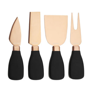 Hecef Cheese Knife Gift Set 5PCS Stainless Steel Cheese Fork  Cheese Shovel  Cheese Knives & Acrylic Stand