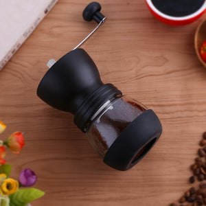 Manual Ceramic Burr Coffee Bean Grinder with Fortified Glass Storage Jar Durable Cafe Bean Mill Coffee Maker Kitchen Tools SP521