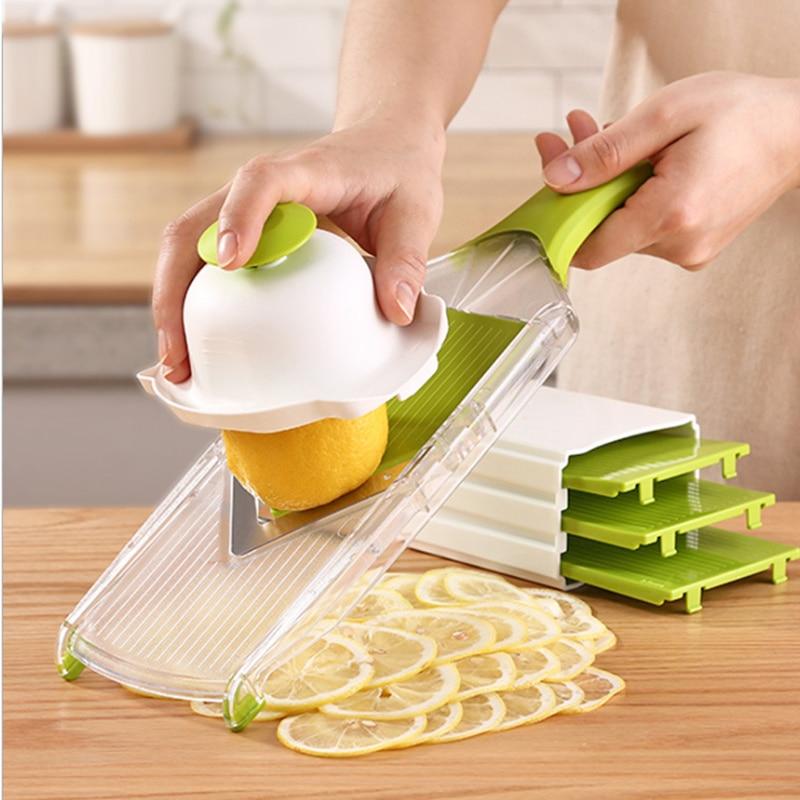 Manual Lemon Chopper  Chopper Mandoline V-Slicer Dicer With 5 Replaceable Blades Veggie Chopper Cutter Kitchen Tools