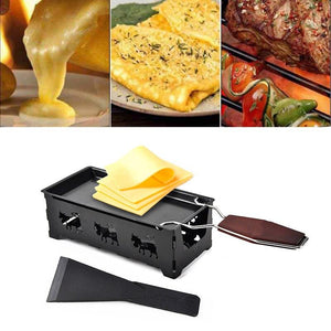 Milk Cheese Portable Non-Stick Metal Cheese Raclette Oven Grill Plate Rotaster Baking Tray Stove Set Kitchen Baking Tool