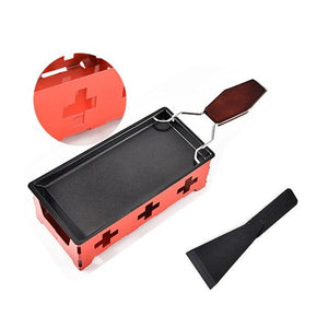 Milk Cheese Portable Non-Stick Metal Cheese Raclette Oven Grill Plate Rotaster Baking Tray Stove Set Kitchen Baking Tool