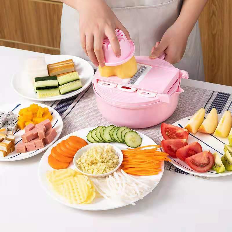 Multi-Function  Cutter Fruit Slicer Grater Shredders Drain Basket Slicers 13 In 1 Gadgets Kitchen Accessories