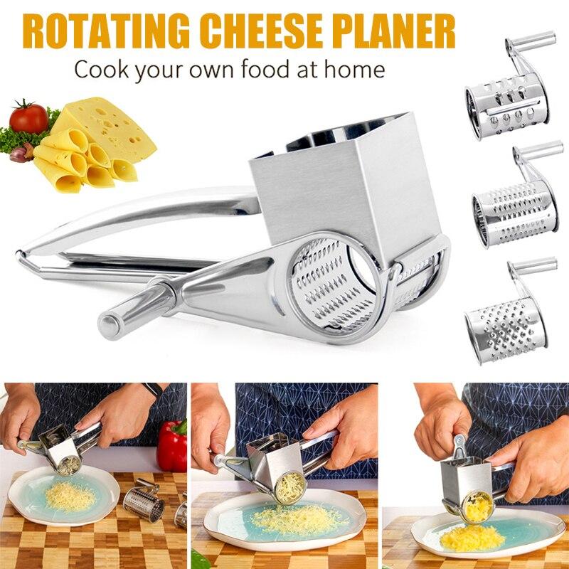 Newly Stainless Steel Cheese Grater Hand Crank Rotary Blades Vegetable Grinder Kitchen TE889