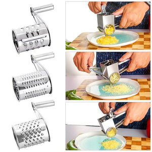 Newly Stainless Steel Cheese Grater Hand Crank Rotary Blades Vegetable Grinder Kitchen TE889