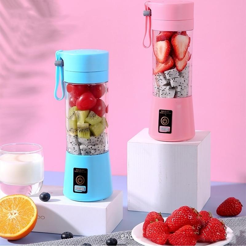 Portable Home USB Rechargeable 6-Blade Electric Fruit Extractor Juice Blender Machine Sports Bottle Juicing Cup Kitchen Tools