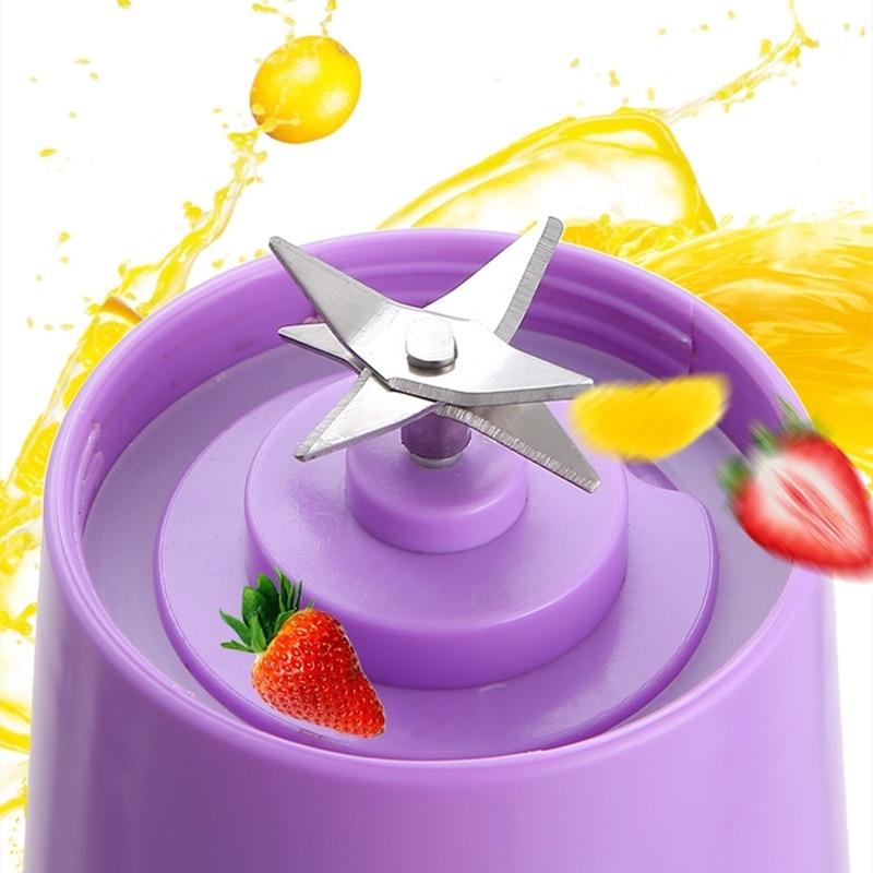 Portable Home USB Rechargeable 6-Blade Electric Fruit Extractor Juice Blender Machine Sports Bottle Juicing Cup Kitchen Tools