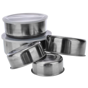 Quality 5pcs/set Stainless Steel Mixing Bowls 10/12/14/16/18cm Lunch Boxes + Clear Plastic Sealing Lids Portable Kitchen Utensil