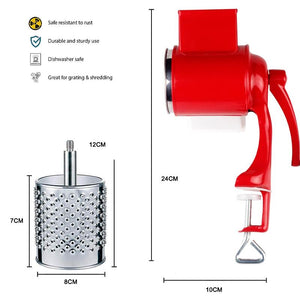 Rotary Cheese Grater Food Mills With 5 Drum Blade for Grating Cheese and Nut Grinder Grinding Nuts