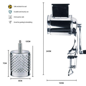 Rotary Cheese Grater Food Mills With 5 Drum Blade for Grating Cheese and Nut Grinder Grinding Nuts