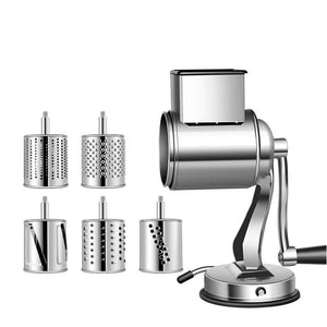 Rotary Grater Food Mills Nut Grinder With 5 Drum Blade for Cheese Grating and Nuts Grinding Vegetable Shredding Fruits Slicer