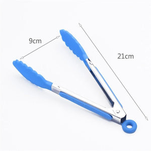 Silicone Food Tong Stainless Steel Kitchen Tongs Silicone Non-slip Cooking Clip Clamp BBQ Salad Tools Grill Kitchen Accessories