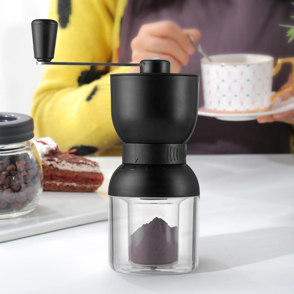 Stainless Steel Coffee Grinder Adjustable Washable Ceramic Core Handmade Mini Manual Coffee Bean Burr Grinders Mill Kitchen Tool