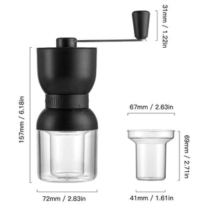Stainless Steel Coffee Grinder Adjustable Washable Ceramic Core Handmade Mini Manual Coffee Bean Burr Grinders Mill Kitchen Tool
