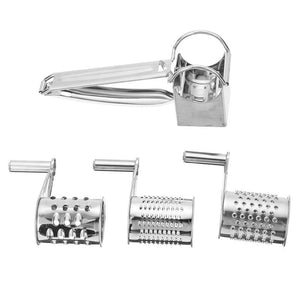 Stainless Steel Manual Cheese Grinder Cutter Rotary Cheese Grater Slicer With 3 Shaped Planer Blade Kitchen Convenience Tool