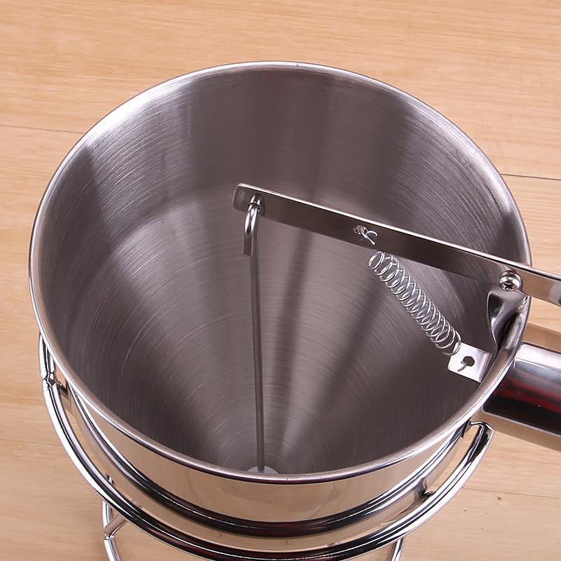 Stainless Steel Piston Funnel with Support for Sauce Cream Dosing Funnel for Sauce Fish Ball Funnel Kitchen Tool WJ817