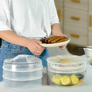 Transparent Food Storage Container 5-Tier Stackable Produce Saver with Lid Fridge and Kitchen Organizer